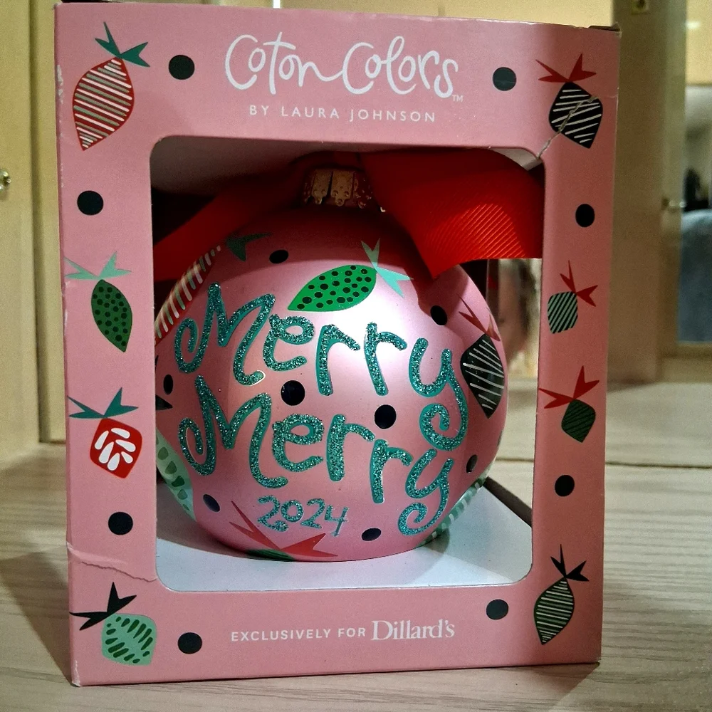 Coton Colors by Laura Johnson 2024 Exclusive Glass Christmas Ornament